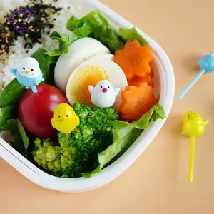 HFTOY 6 Cái / bộ Mini Hoạt Hình Động Vật Nĩa Trái Cây Trẻ Em Ốc Bánh Món Tráng Miệng Pi Toothpi Bento Bữa Trưa Trang Trí Tiệc ~