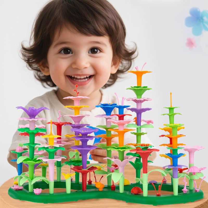 【SKISOPGO】Bộ Xếp Hình Vườn Hoa,Vườn Hoa Xếp Hình DIY-49/98/148pcs,Khu Vườn Trên Mây Đa Dạng Cho Bé Sáng Tạo