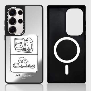 CASECASE X WORK is OVER Case Matte Black & Sliver Mirror Vỏ hút từ tính Samsung Galaxy S26 S25 S24 S23 Ultra Plus Mặt sau cứng có hộp khắc logo