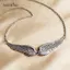 AqToCna Vintage Màu Bạc Cánh Thiên Thần Lông Vũ Choker Mặt Dây Chuyền Lớn Liên Kết Dây Xích Nelaces Cho Nữ Trang Sức Cưới Bộ Lạc Quà Tặng AqToCna