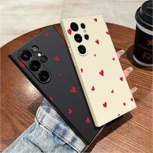 Ốp Điện Thoại Trái Tim Tình Yêu Màu Đỏ Đơn Giản Màu Đỏ Đen Cho Vivo V70 Elite V70 FE V60 Lite V60E V50 Lite S1 Pro Ốp lưng TPU Mềm Chống Sốc