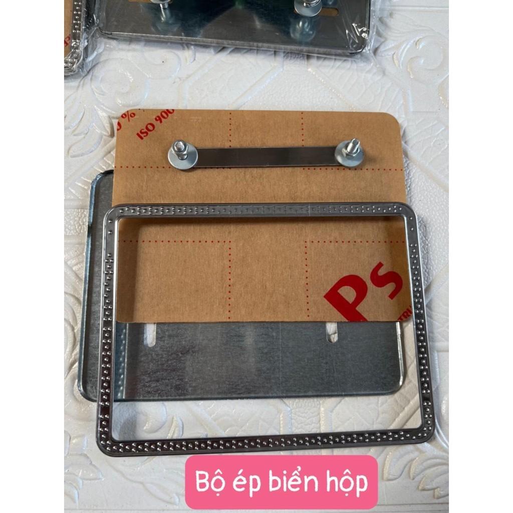 Bộ Khung biển số xe máy, xe điện - Bộ khung ép biển số xe máy viền titan, inox, viền hộp..