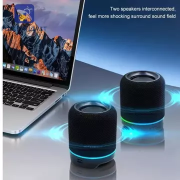 Loa Bluetooth chia giới hạn POINTER, Loa Bluetooth mô-đun 2 trong 1 âm thanh nổi HiFi, Loa có đèn đầy màu sắc RGB kết nối liên kết TWS Loa có thể tháo rời