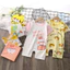 Áo liền quần trẻ em mùa hè Bộ áo liền quần mỏng ngắn tay Cotton nguyên chất 59-90 Size OJSG