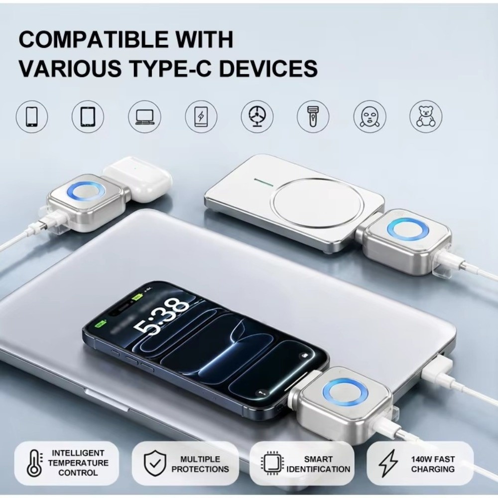 Bộ sạc tự động AWNGD 140W, phụ kiện sạc điện thoại, bảo vệ pin, tự ngắt khi đầy