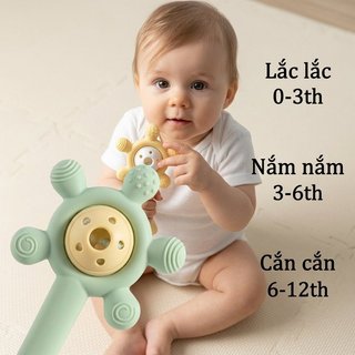 Silicone Bé Lục Lạc Miếng Dán Hình Hoa BPA Free Soft Grip Trẻ Sơ Sinh Đồ Chơi Làm Dịu