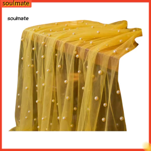 Linh hồn| Bàn Chạy Cho Gia Đình Bàn Tại Nhà Trung Tâm Boho Ngọc Trai Giả Gạc Bàn Chạy Sheer Vải Tuyn Cho Đám Cưới Cô Dâu Tắm Tiệc Sinh Nhật Trang Trí Bàn Ăn –