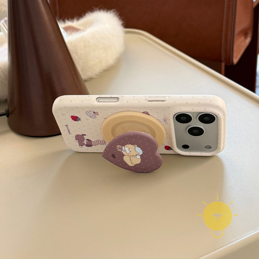 Phone Case For iPhone 17 Pro Max 16 15 14 13 with Griptok TPU Magnetic Soft with Griptok Aesthetic Korean Cute