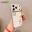 Ốp điện thoại hình gấu đùa hoạt hình dễ thương cho Vivo T5X T4X T4R T4 Ultra T3X T3 T2X Lite T2 T1 Pro Snapdragon680 S50 S30 Pro Mini 5G 4G Ốp lưng bằng da PU sang trọng Vỏ mềm đơn giản