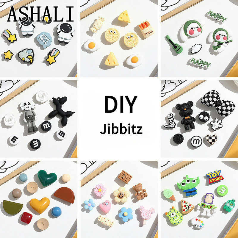 DIY Hoạt Hình Dễ Thương Lỗ Giày Giày Giày Hoa Khóa Nam Nữ Dép Thời Trang Phụ Kiện