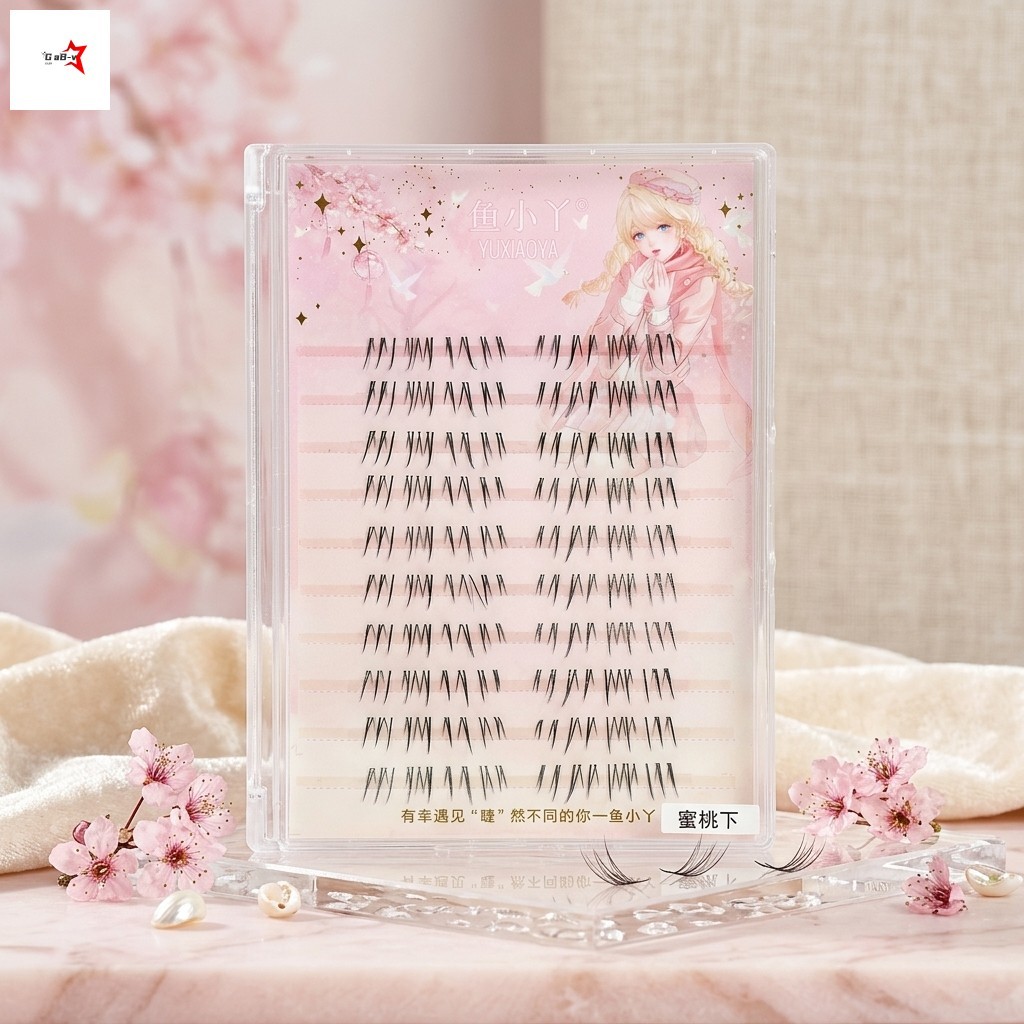 Handmade Đào Dưới Lông Mi Tự Nhiên C Curl 4-6mm Sợi Tổng Hợp Trang Điểm
