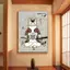 Mèo Samurai Phong Cách Nhật Bản Tranh Canvas Không Khung Chống Thấm Nước Treo Tường Nghệ Thuật Cho Nhà Hàng Nhật Bản Ramen Shop Trang Trí Nhà