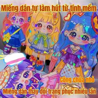 Hình dán nam châm chủ đề công chúa, thích hợp cho bé gái chơi trò hóa trang, đồ chơi dán tủ lạnh có thể tái sử dụng và đ