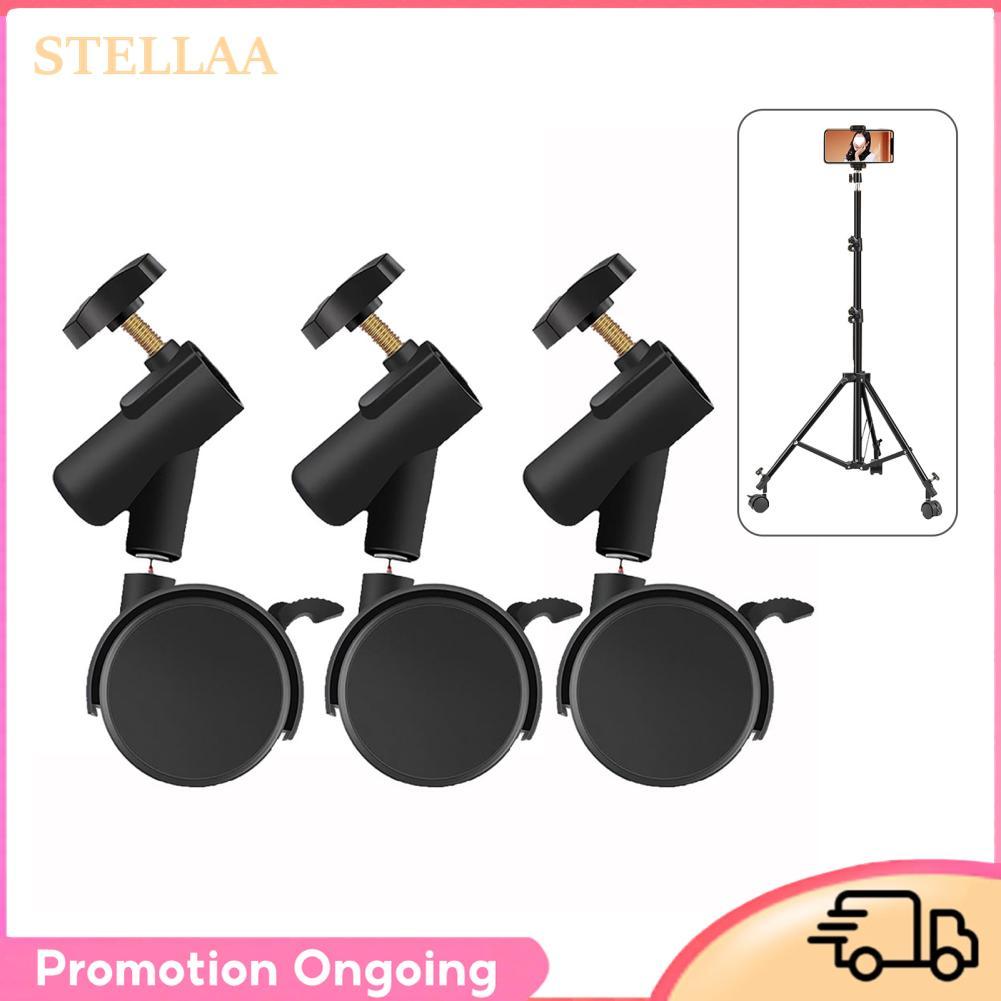 Stellaa Stellaa 3 cái/bộ Xoay Linh Hoạt Bánh Bánh Xe có Đường Kính 16mm Lỗ Gắn để Chụp Ảnh Chân Đế Tripod