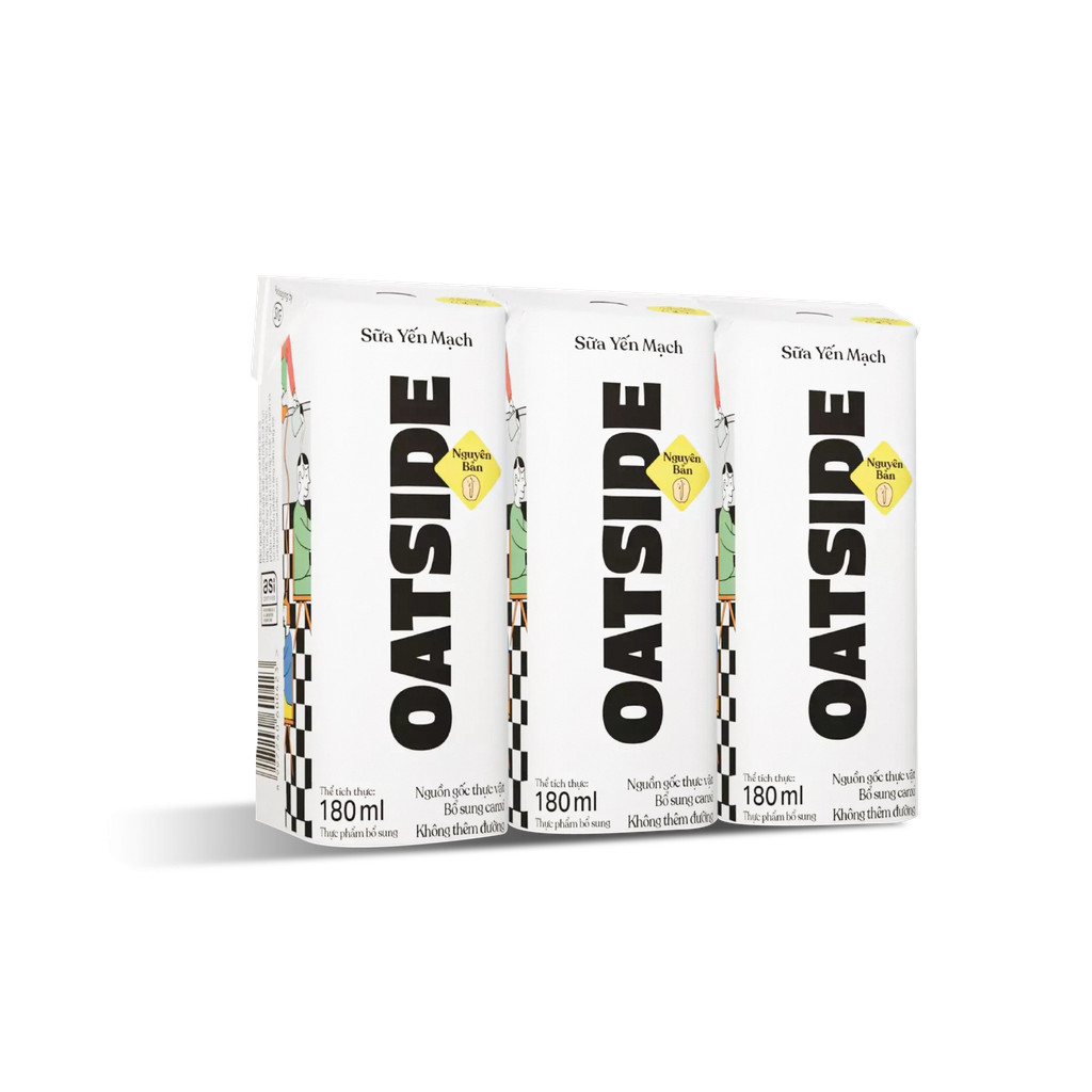 Sữa Yến Mạch Oatside Mini 180ml Không Đường Thuần Chay Vị Truyền Thống, Choco Thơm Béo Và Có Đường Đậm Vị