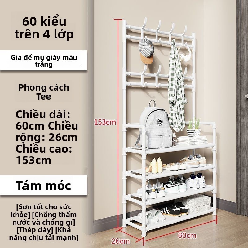 Kệ Giày Đa Năng 4–5 Tầng Khung Kim Loại Chắc Chắn Có Móc Treo – Tiết Kiệm Không Gian | BigBuy360 - bigbuy360.vn