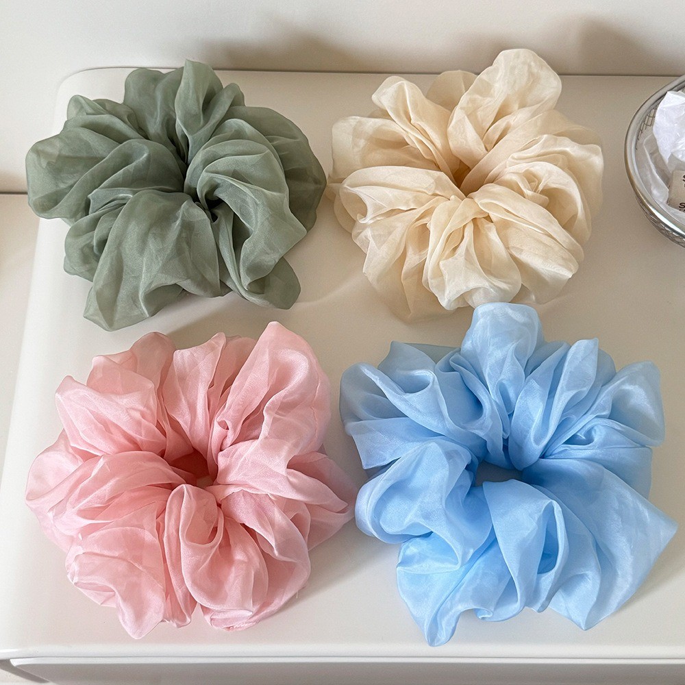 Hululu Scrunchy Tóc Kích Thước Lớn - Phong Cách Hàn Quốc & Pháp, Dây Cao Su Thời Trang cho Cô Gái
