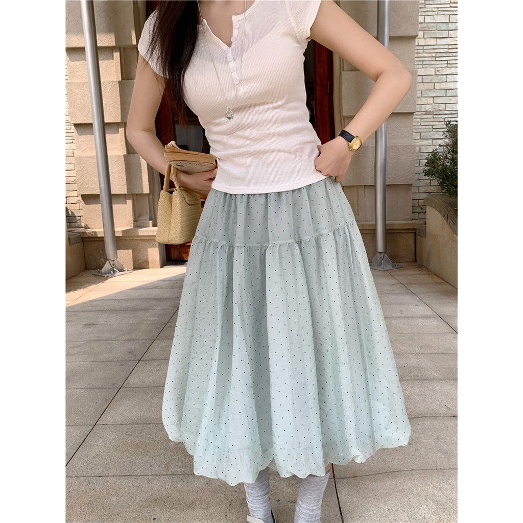 SUXI Váy hoa Tulip dáng chữ A mềm mại, phong cách mới cho mùa hè 260422