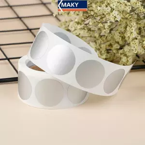 MAKY 300 Chiếc Tròn Bạc Trầy Xước Tắt Stiers 1 Inch Scratc Tắt Nhãn Stier VN