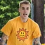 Áo thun cotton tay ngắn phong cách streetwear với hình ảnh Justin Bieber mỉm cười - GC1