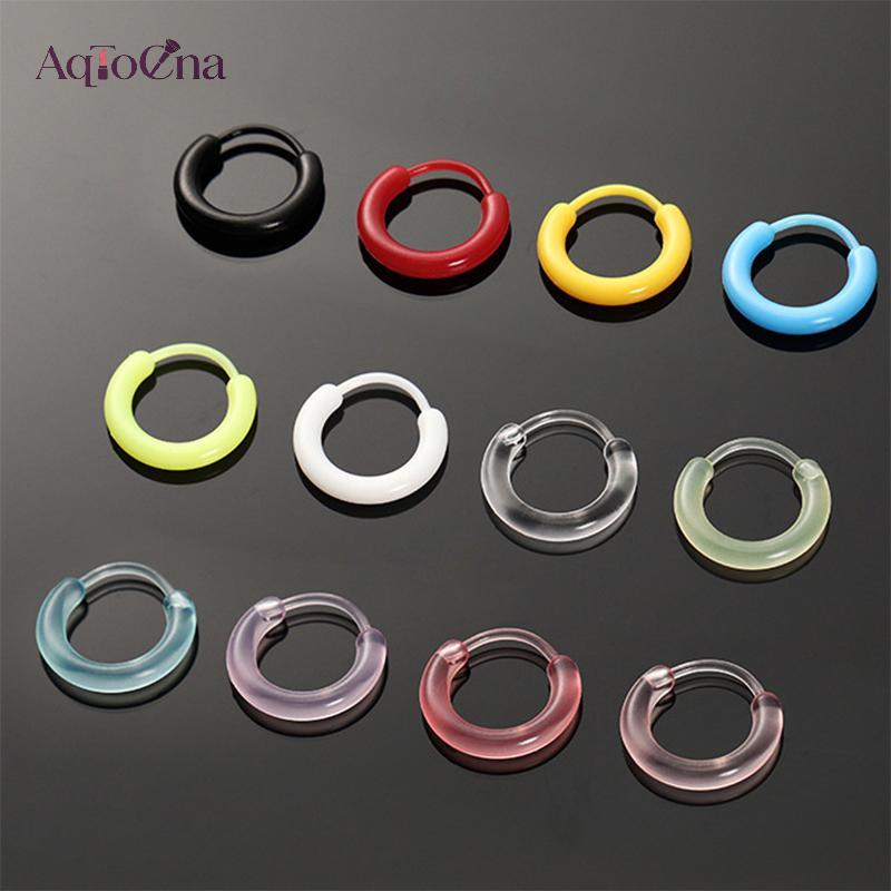 AqToCna - Bộ 10 Bông Tai Nhỏ Nhiều Màu Sắc Từ Nhựa, Phù Hợp Làm Quà Tặng Cho Bé Gái Và Phụ Kiên Thời Trang Đơn Giản