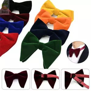 Thắt nơ cỡ lớn dành cho nam ROLY, Thắt nơ có thể điều chỉnh chắc chắn, cà vạt nhung có thể điều chỉnh Tiệc cưới