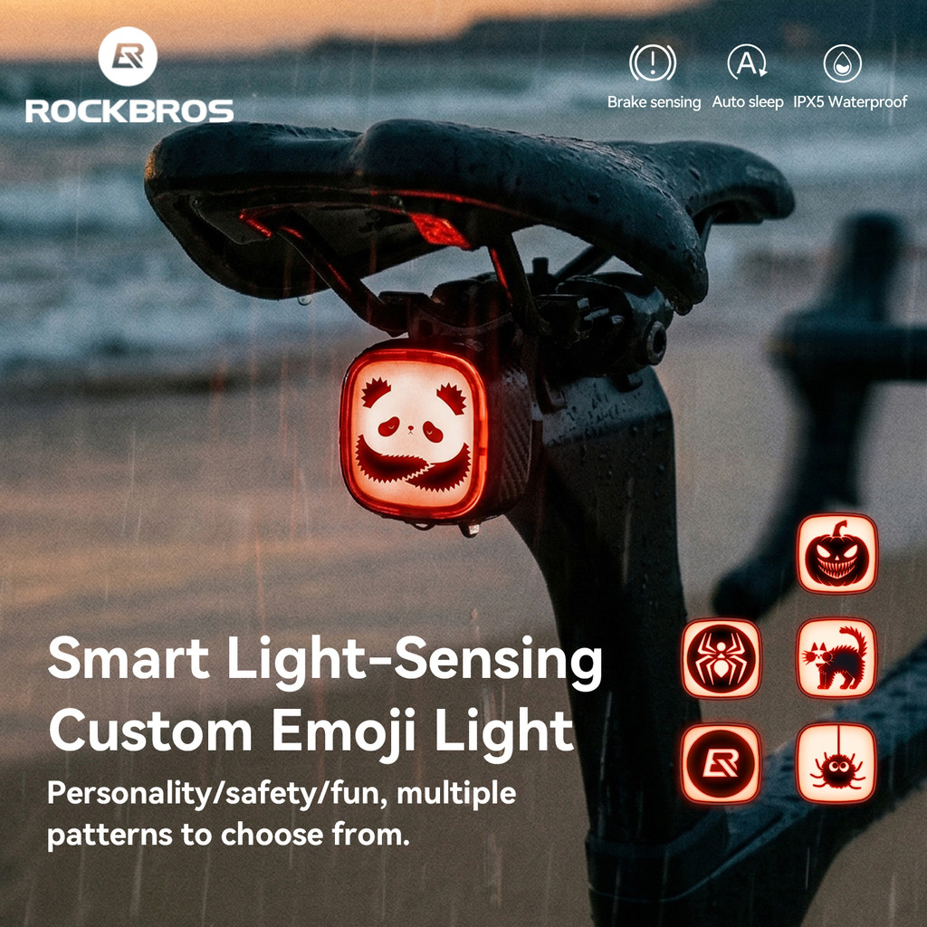 ROCKBROS Đèn hậu xe đạp IPX5 Đèn cảm biến phanh thông minh chống nước nhiều mẫu Đi đêm an toàn MTB Đèn cảnh báo xe đạp đường trường