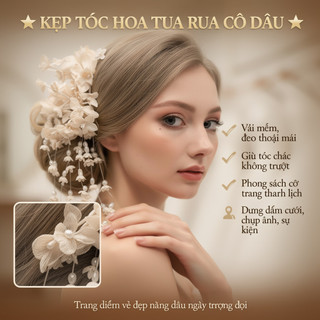 Hoa Tua Rua Tóc Vải cho Cô Dâu Hanfu - Phong Cách Trung Hoa, Thích Hợp Ảnh Cưới Thanhh Lệch