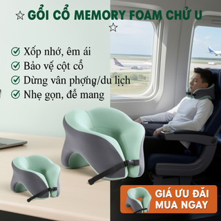 Gối cổ hình chữ U Memory Foam Du lịch Văn phòng Ngủ Gối hỗ trợ tiện dụng Vỏ thoáng khí
