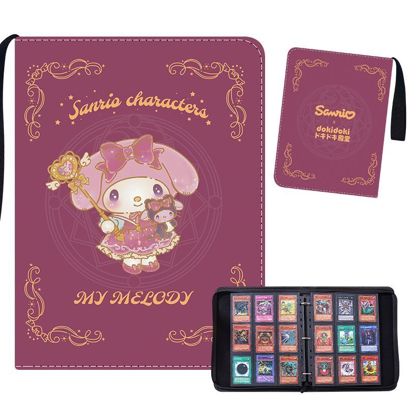 400 / 900 Chiếc Sanrio Thẻ Album Thư Mục Sách Hello Kitty 4 / 9 Khe Cắm Thẻ Bộ Sưu Tập Dây Kéo Đôi Túi Dây Kéo Thẻ Chất Kết Dính Giá Đỡ
