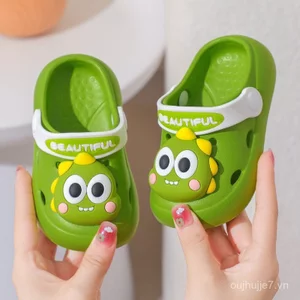 Giày Lỗ Trẻ Em Cho Bé Trẻ Em Mùa Hè Chống Trơn Trượt Hoạt Hình Thoáng Khí Dép Che Ngón Chân Dễ Thương Bé Trai Bé Gái Dép Dép B9Y