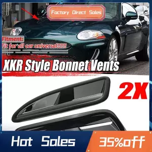 1 Cặp XKR Phong Cách Đa Năng Xe Màu Đen Sáng Phía Trước Hood Bonnet Lỗ Thông Hơi Cửa Thoát Khí Bao Viền Cho XKR XK8