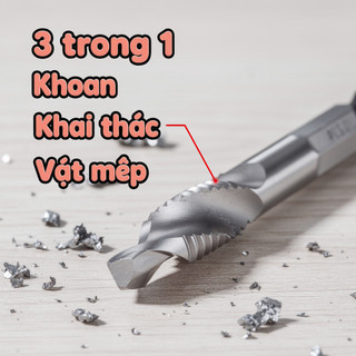 HSS Titan Tập Mũi Khoan Bộ Lục Giác 6 Chiếc M3 M10 Ren Cắt Chamfer DIY Kim Loại