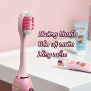 Bàn chải đánh răng điện trẻ em Sonic 5 chế độ Lông mềm USB chống nước có thể sạc lại 5 đầu