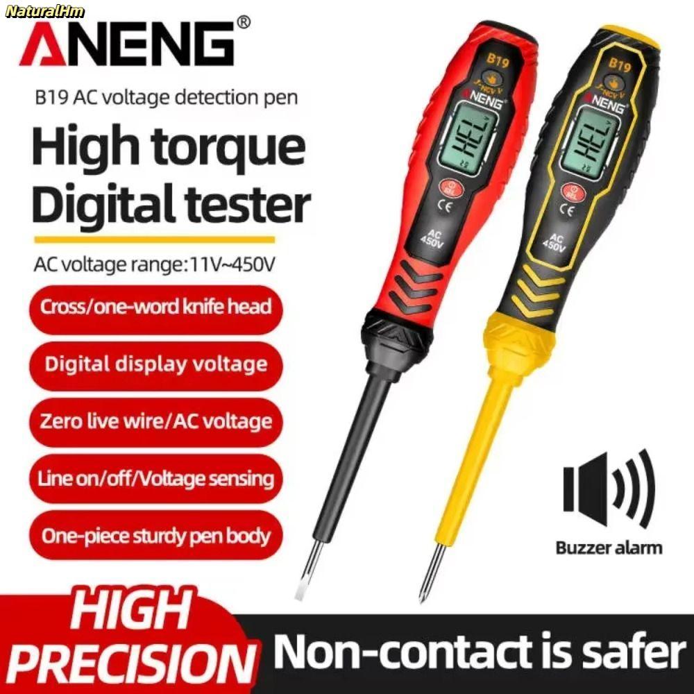 Bút kiểm tra điện áp NATURALHM, Máy dò điện áp hiển thị kỹ thuật số báo động Buzzer, Máy kiểm tra tuốc nơ vít có độ chính xác cao 30-1000V không tiếp xúc
