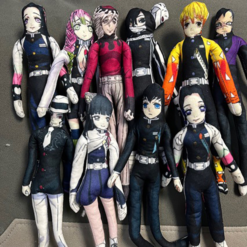 26cm Anime Demon Slayer Zenitsu Giyu Doma Cosplay Sang Trọng Búp Bê Trừu Tượng Chuột Hình Toàn Thân Dây Đồng Hồ Đồ Chơi Có Thể Đặt Ra