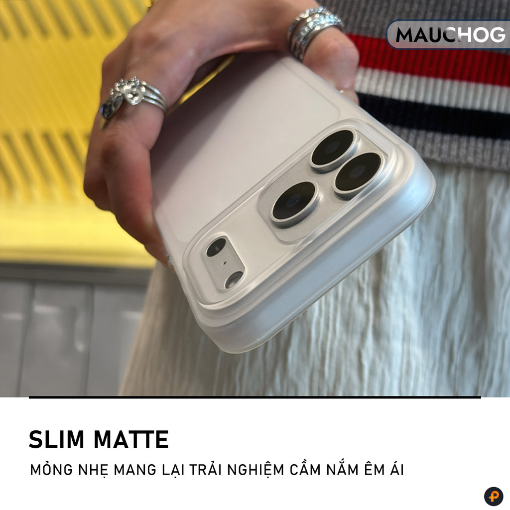 Ốp Siêu Mỏng Nhám Mờ Chống Vân Tay Nhựa Cứng Slim Cho Điện Thoại iPhone 17 Pro Max 16 15 14 13 12