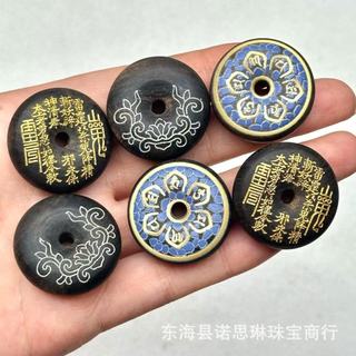 Phụ kiện trang sức gỗ mạ vàng hình mantra lotus, khóa an toàn cho vòng tay và mặt dây chuyền
