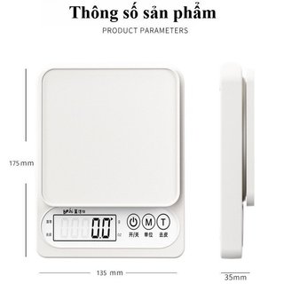 Cân Nhà Bếp Kỹ Thuật Số Thép Không Gỉ Tare LCD Di Động Nướng Thực Phẩm Đo Gram Ounce Nhà