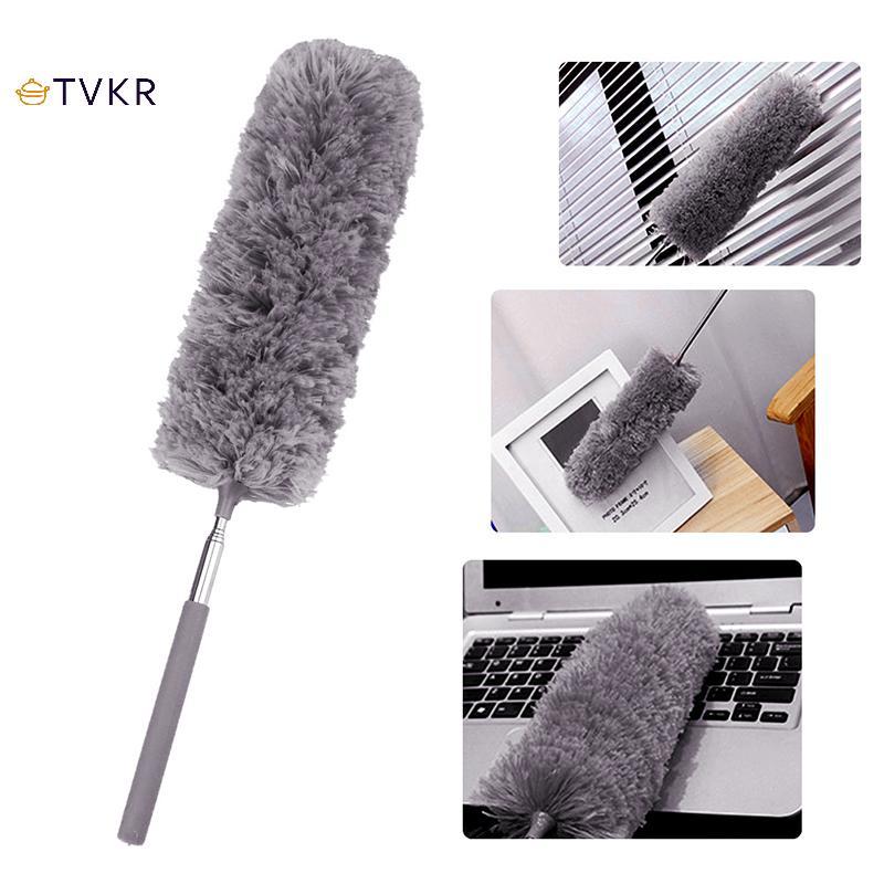 TVKR Có Thể Thu Vào Duster Bằng Thép Không Gỉ Tay Cầm Dài Bàn Chải Bụi Xe Hộ Gia Đình Dụng Cụ Vệ Sinh Microfiber Bàn Chải Bụi OIK