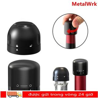 Nút chặn chai rượu METALWRK, Nút chai bơm chân không tốt nghiệp kiểu khóa xoay, Khóa thanh Barware tươi Dụng cụ tiết kiệm rượu vang Máy bảo quản rượu chân không Giữ rượu thật tươi