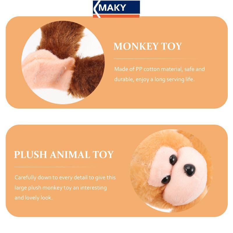 MAKY 60cm Cánh Tay Dài Đuôi Khỉ Nhồi Bông Sang Trọng Rèm Ngủ Bé Thoải Mái Đồ Chơi Động Vật Trang Trí Ô Tô Ngày Lễ Tình Nhân Gi VN