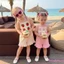 Bộ áo liền quần cho bé gái mới biết đi Móc không tay dễ thương Hoa chắp vá Quần yếm xù đáy mùa hè
