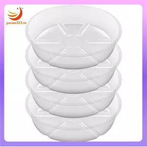 4 Gói Đĩa Thực Vật Trong Suốt 10Inch Đĩa Thực Vật Nhựa Khay Dày Hơn Chậu Hoa Cho Sân Vườn Ngoài Trời Trong Nhà