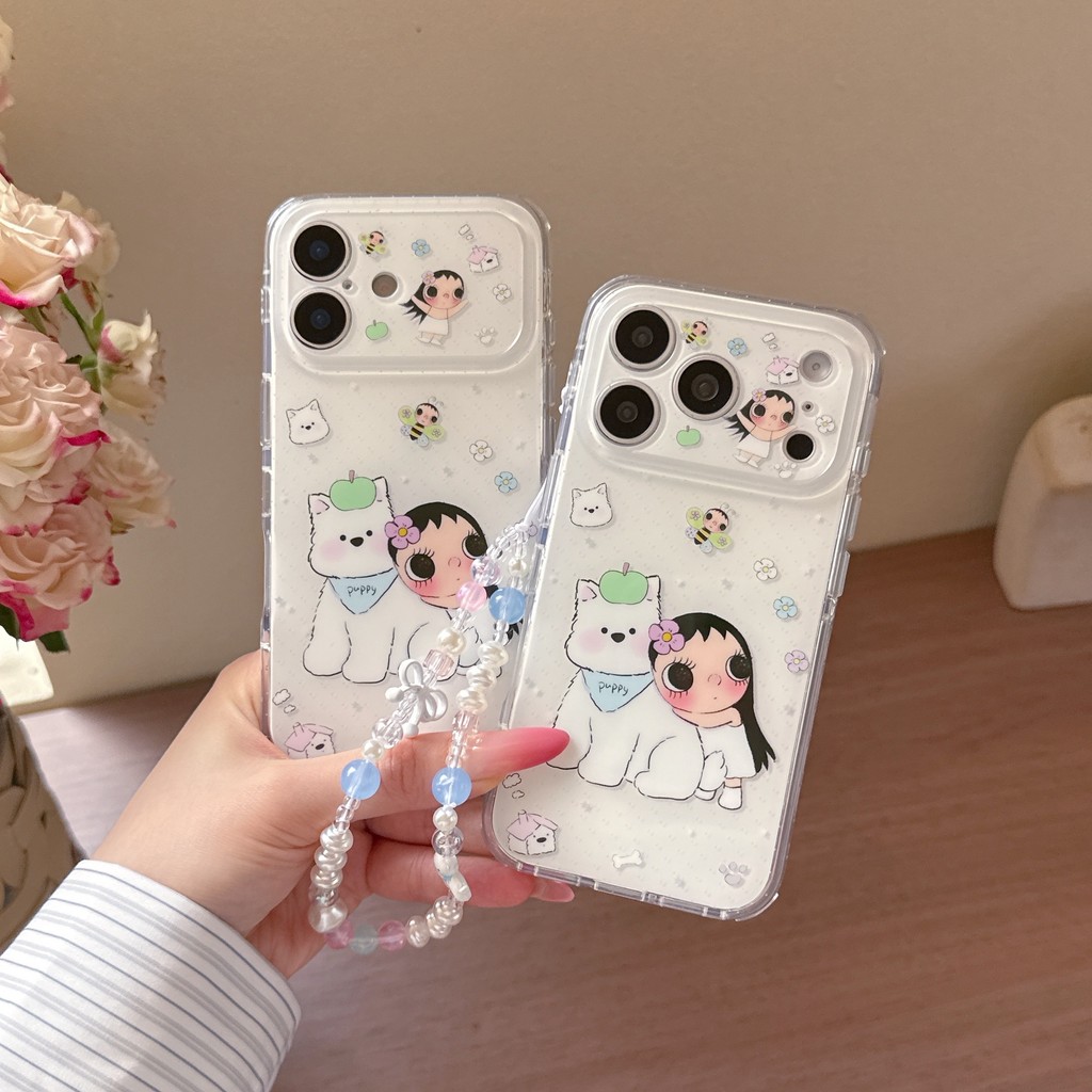 Ốp điện thoại hoạt hình bé gái cho iPhone 17 Pro Max 17 16 15 14 Vỏ bảo vệ chống sốc