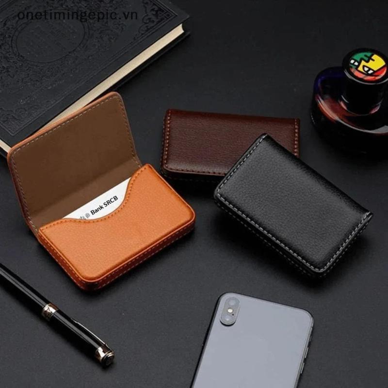 Hộp đựng thẻ tín dụng bằng da PU có kích thước VFZ Ví đựng thẻ kinh doanh có khóa từ tính dành cho nam và nữ OTE