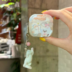 Hộp đựng tai nghe Star Cat có sẵn Thích hợp cho vỏ bảo vệ AirPodspro3 Vỏ mềm dễ thương Thích hợp cho mặt dây chuyền mèo Airpod4 Chống va chạm Bao gồm tất cả Chống @ -