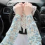 Mới Hoa Ice Silk Ice Tay Nữ Mùa Hè Co Giãn Cánh Tay Bảo Vệ Dài Tay Làm Việc Đi Xe Đạp Rời Kích Thước Lớn Tay