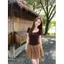 Bộ đồ cổ điển kiểu Pháp dành cho nữ Mùa hè Phong cách mới Slim-fit Slimer Look Áo thun ngắn tay ren Sling Bộ đồ hai mảnh Cảm giác cao cấp