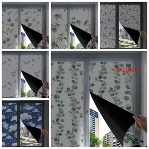 DARON Chống Nhìn Trộm Cửa Sổ, Bảo Vệ Tia UV Dày Đen Kính Dán, Miếng Dán Cửa Chống Rò Rỉ Toàn Bộ Blackout Opaque Sticker Hostel